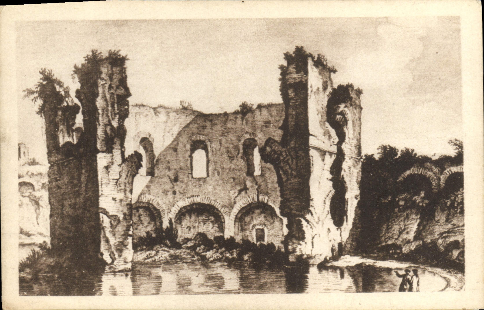 VINTAGE POSTCARD Pozzuoli Tempio di Glunone presso it lago of Averno