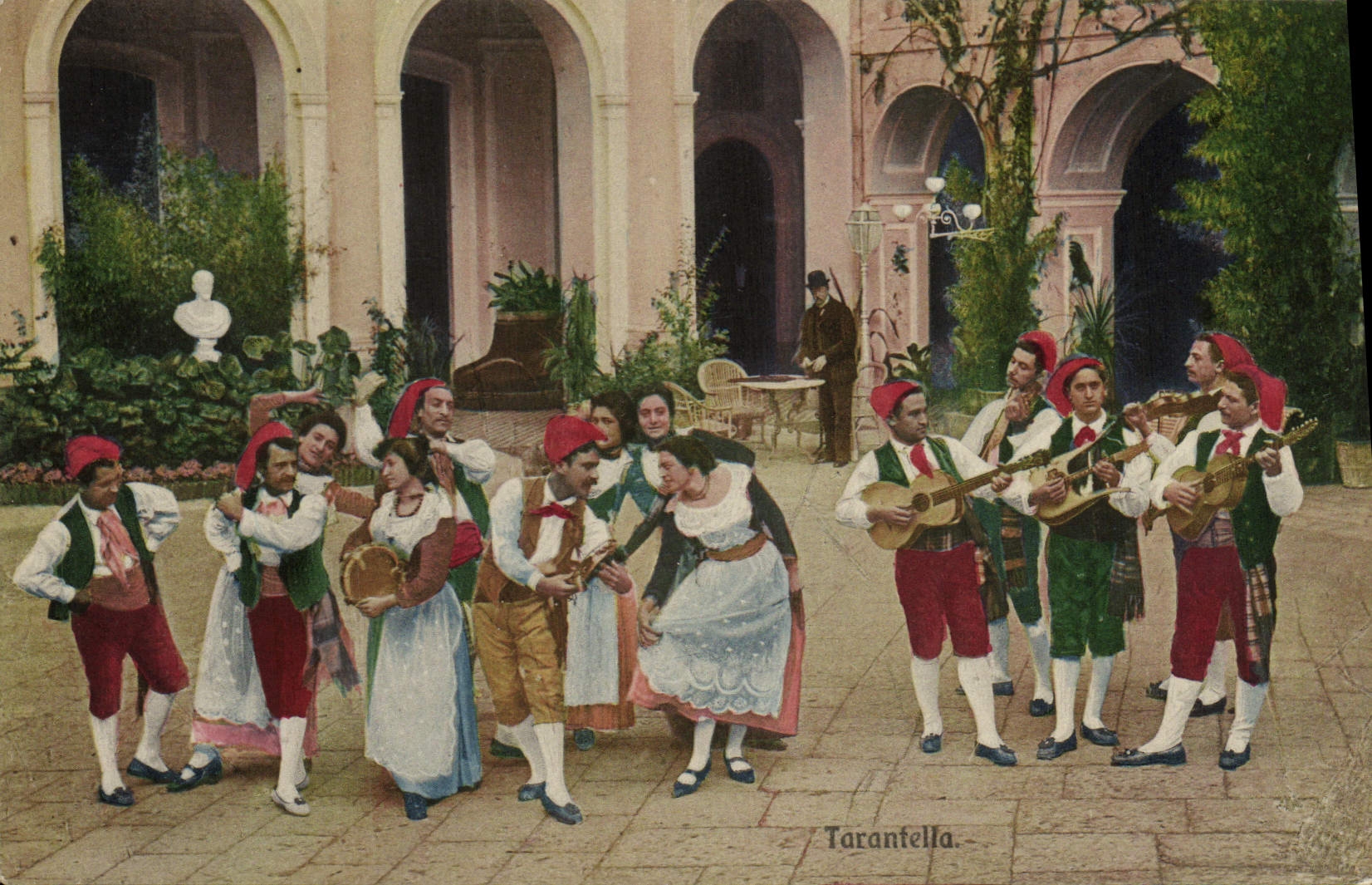 VINTAGE POSTCARD Tarantella Folklore Italy Song