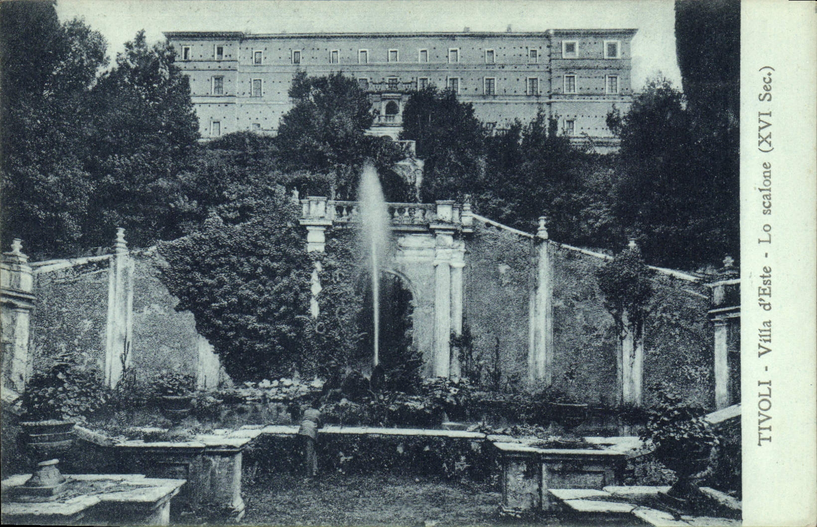 VINTAGE POSTCARD Tivoli Villa D' Este Lo Scalone