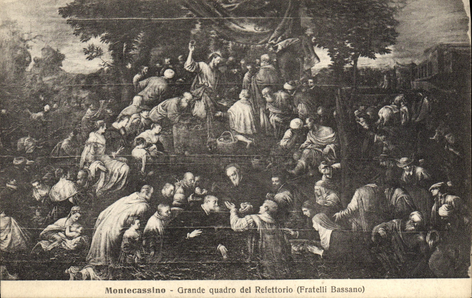 CPA Montecassino Grande Quadro Del Refettorio Fratelli Bassano