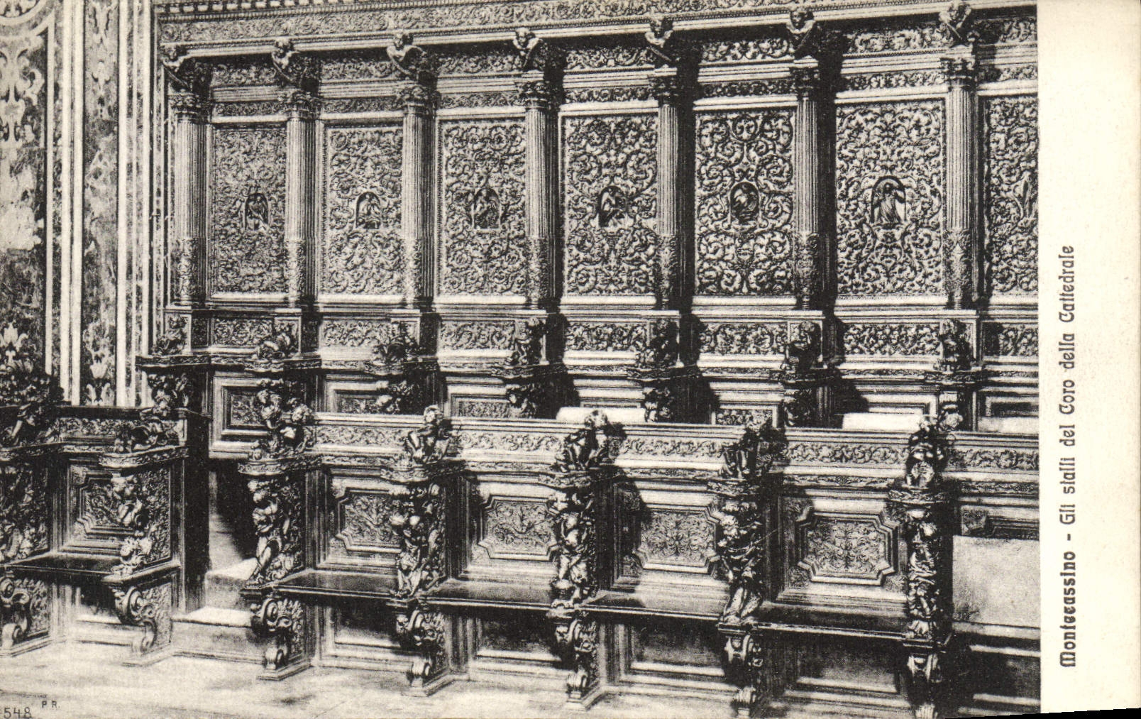 POSTAL Montecassino Gll Slalli Del Coro Della Cattedrale de la VENDIMIA