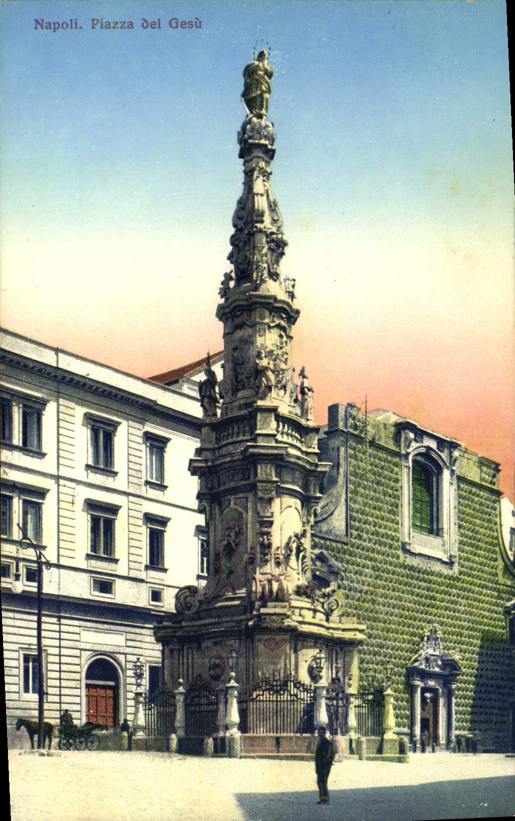 POSTAL Napoli Piazza Del Gesu de la VENDIMIA