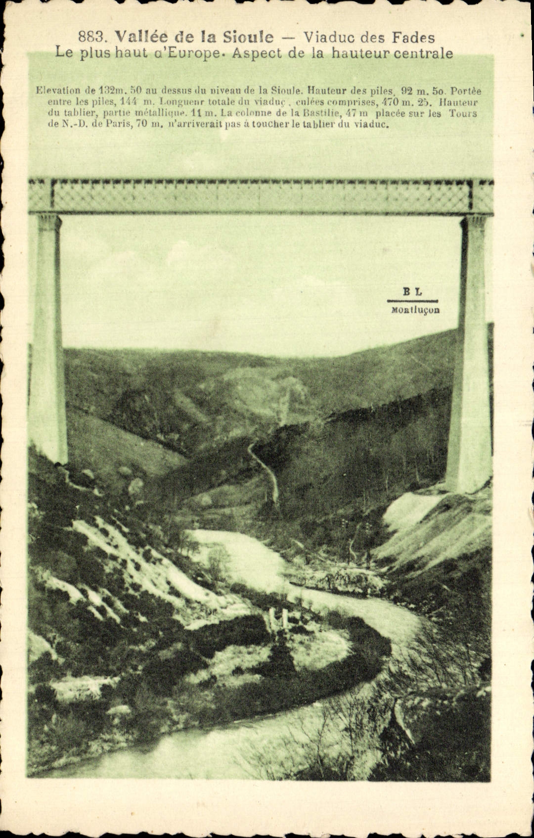 CPA Vallee De La Sioule Viaduc Des Fades 