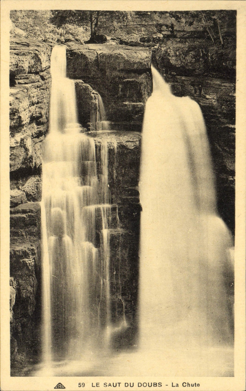 VINTAGE POSTCARD the Jump Of Doubs the Fall