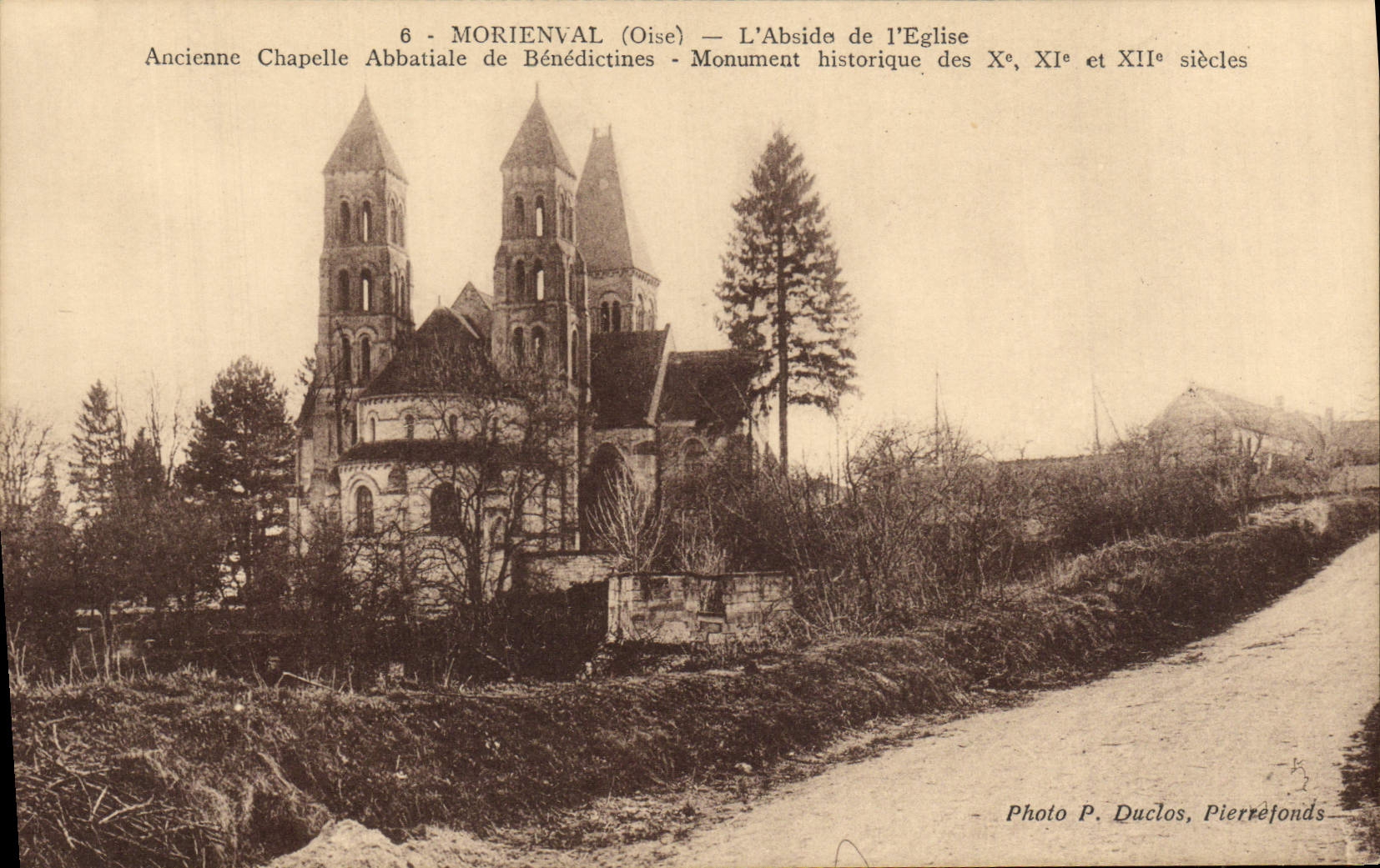 POSTAL Morienval de la VENDIMIA el Apse de la iglesia