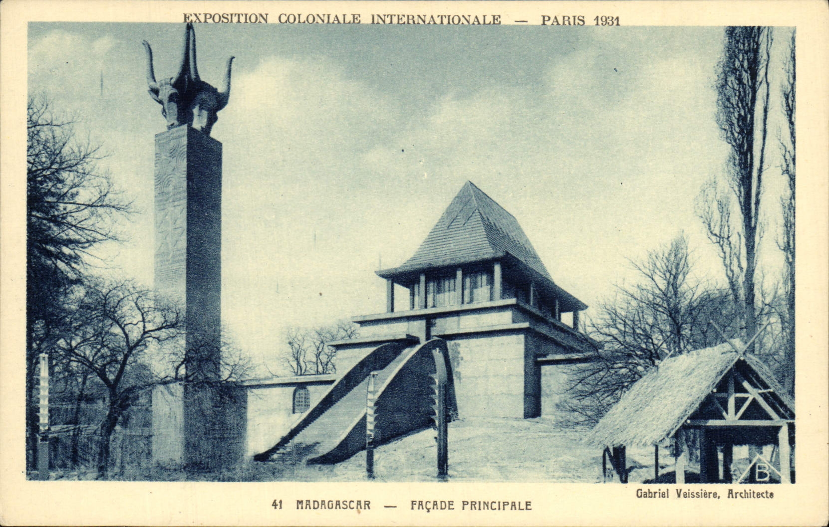 CPA Exposition Coloniale Internationale Paris 1931 Madagascar Facade principale