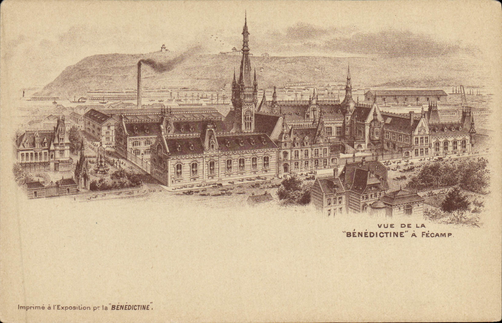 La POSTAL Vue de la VENDIMIA del benedictino tiene Fecamp