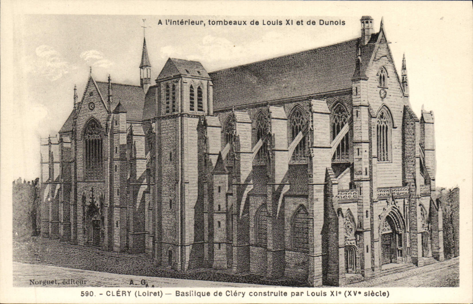 VINTAGE POSTCARD Clery Basilica De Clery