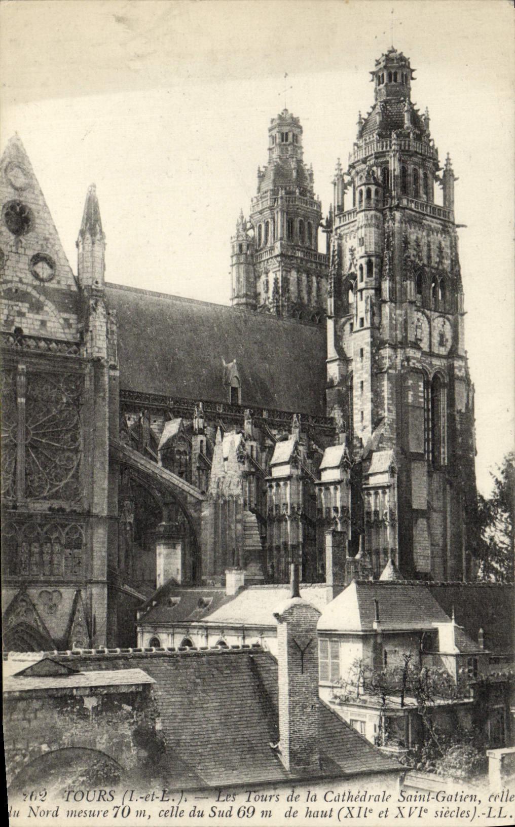 VINTAGE POSTCARD Tours Tours Of the Cathedral Gatien Saint