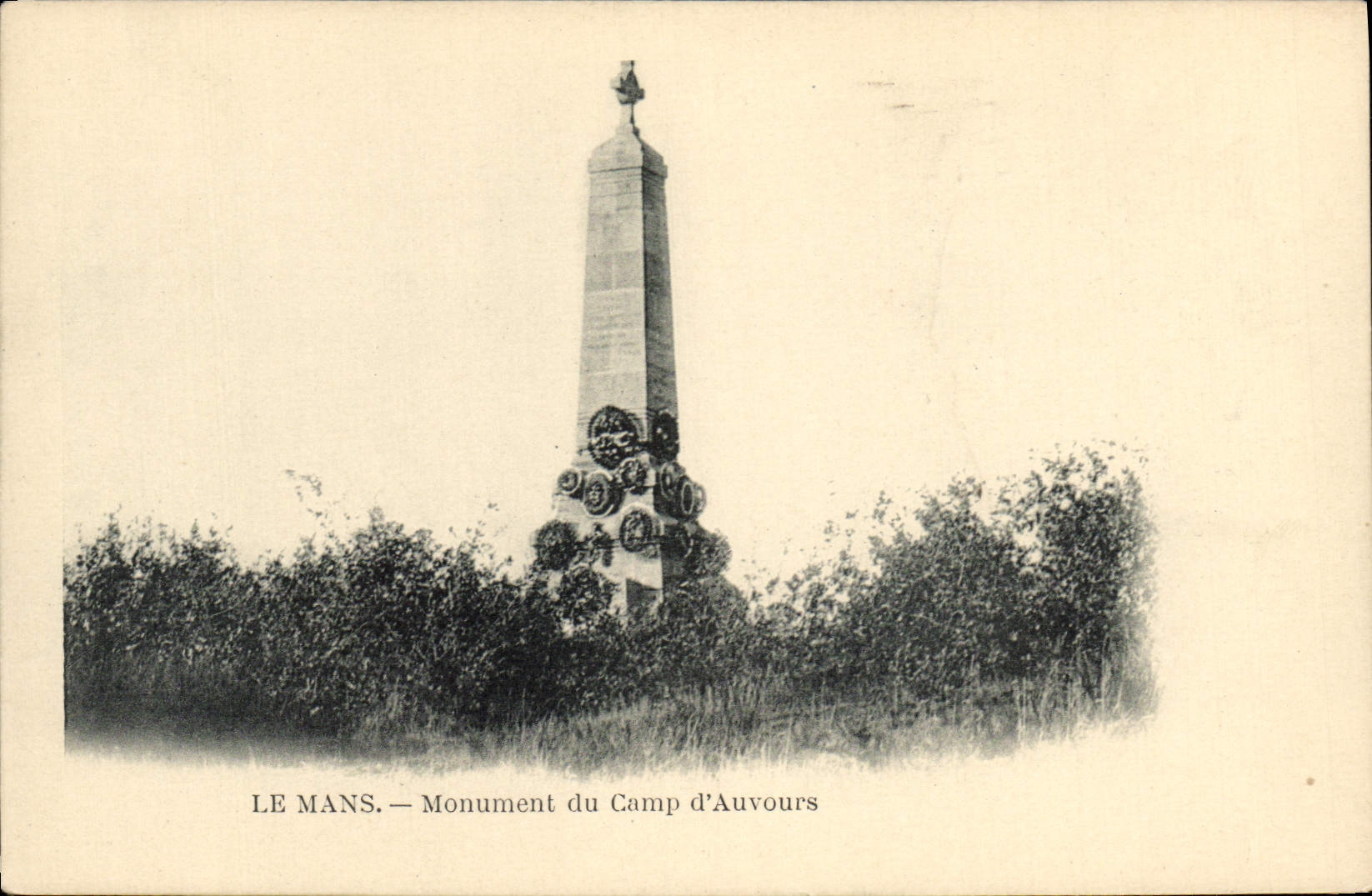 VINTAGE POSTCARD Mans Monument Of the Camp of Auvours Militaria