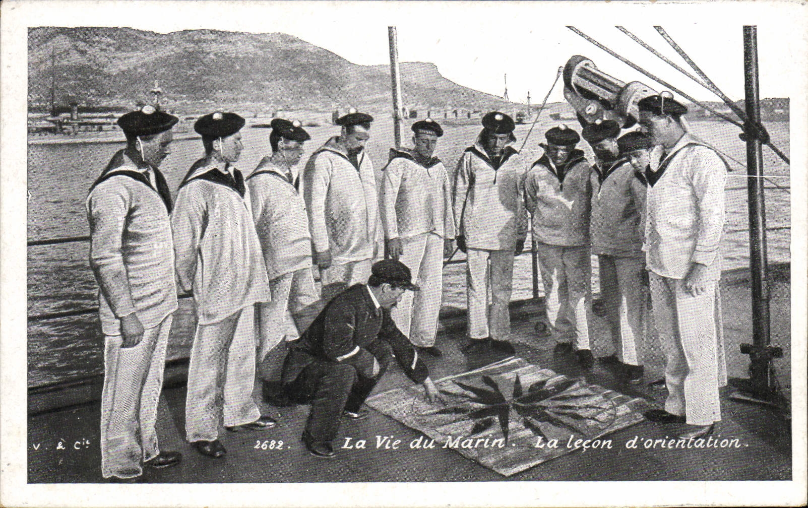 Vida de la POSTAL de la VENDIMIA del marinero la lección del barco de Militaria de la orientación