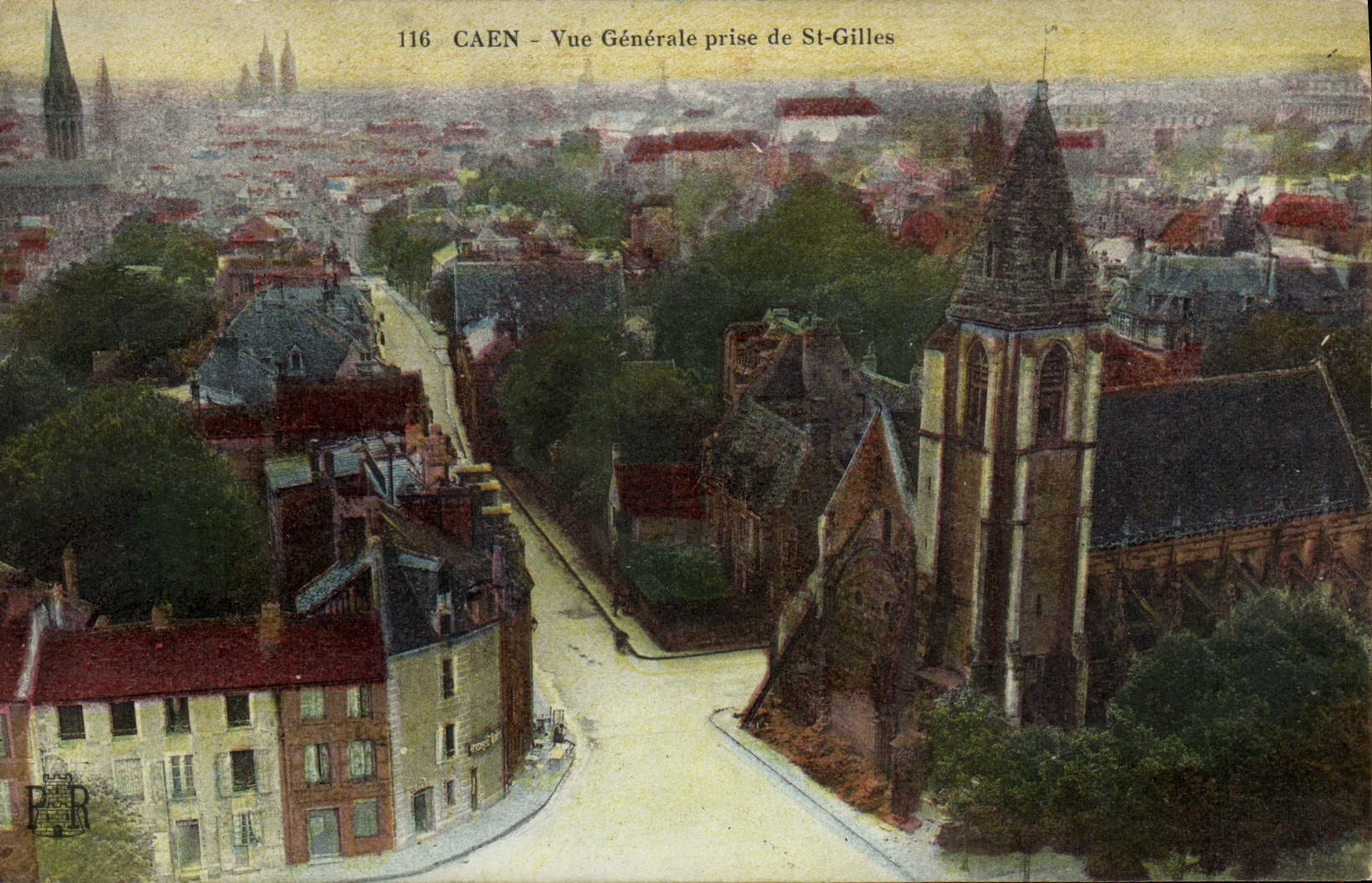 VINTAGE POSTCARD Caen View Taken Of St Gilles