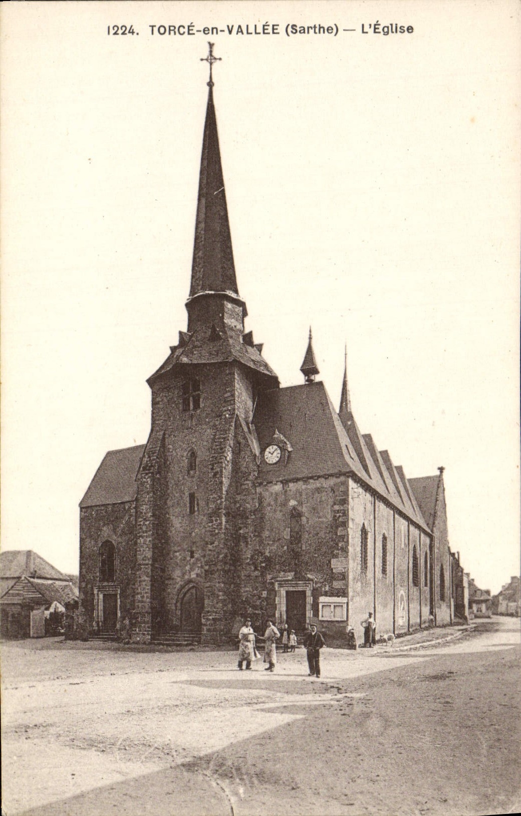VINTAGE POSTCARD Torce in Valley the church