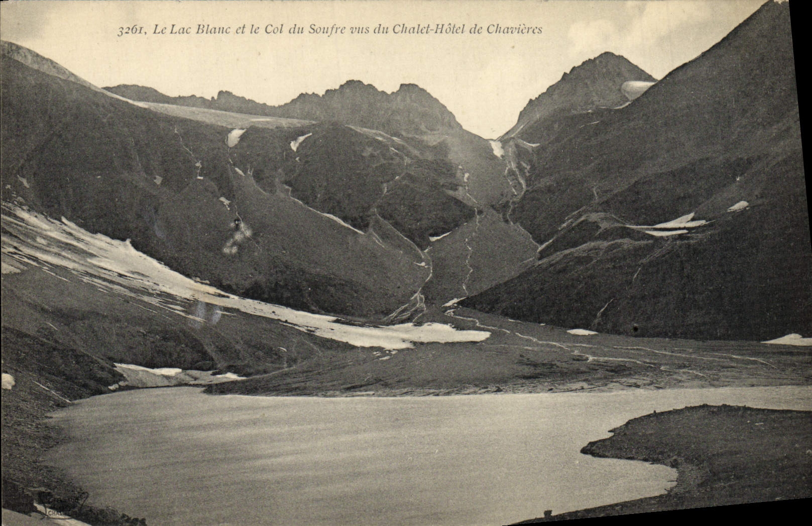 CPA Le Lac Blanc et le Col Du Soufre vus du chalet Hotel de Chavieres