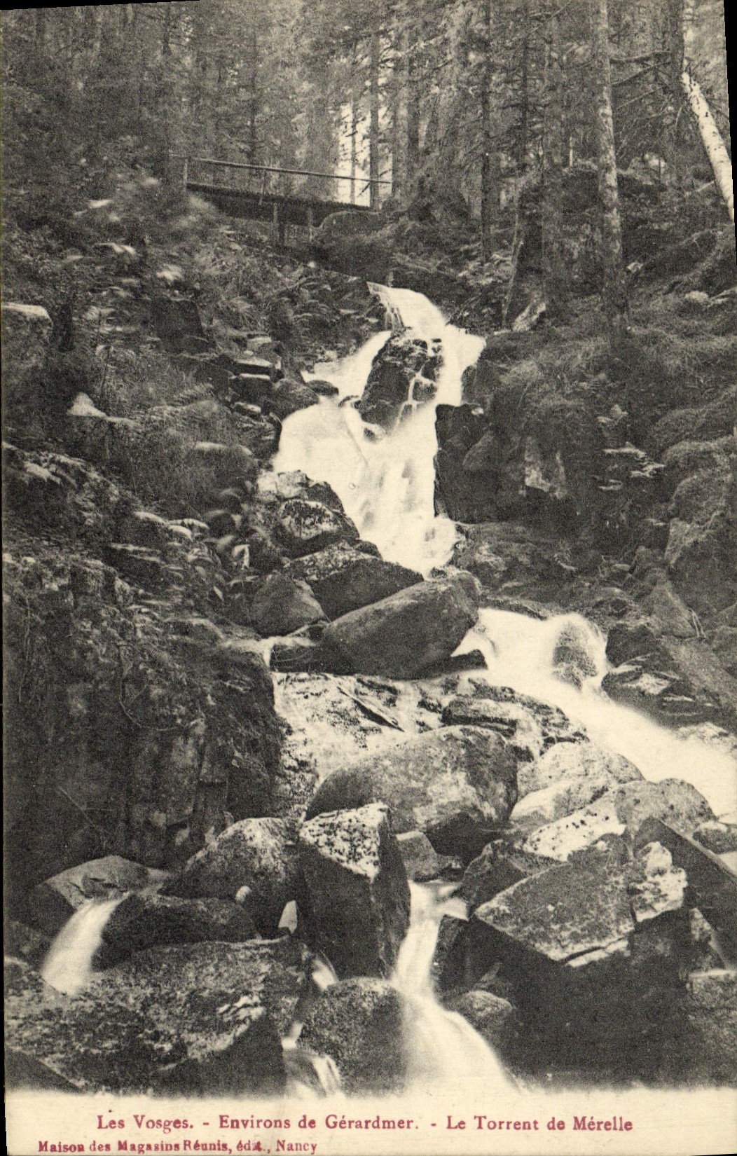 VINTAGE POSTCARD the Vosges Surroundings of Gerardmer the torrent of Merelle