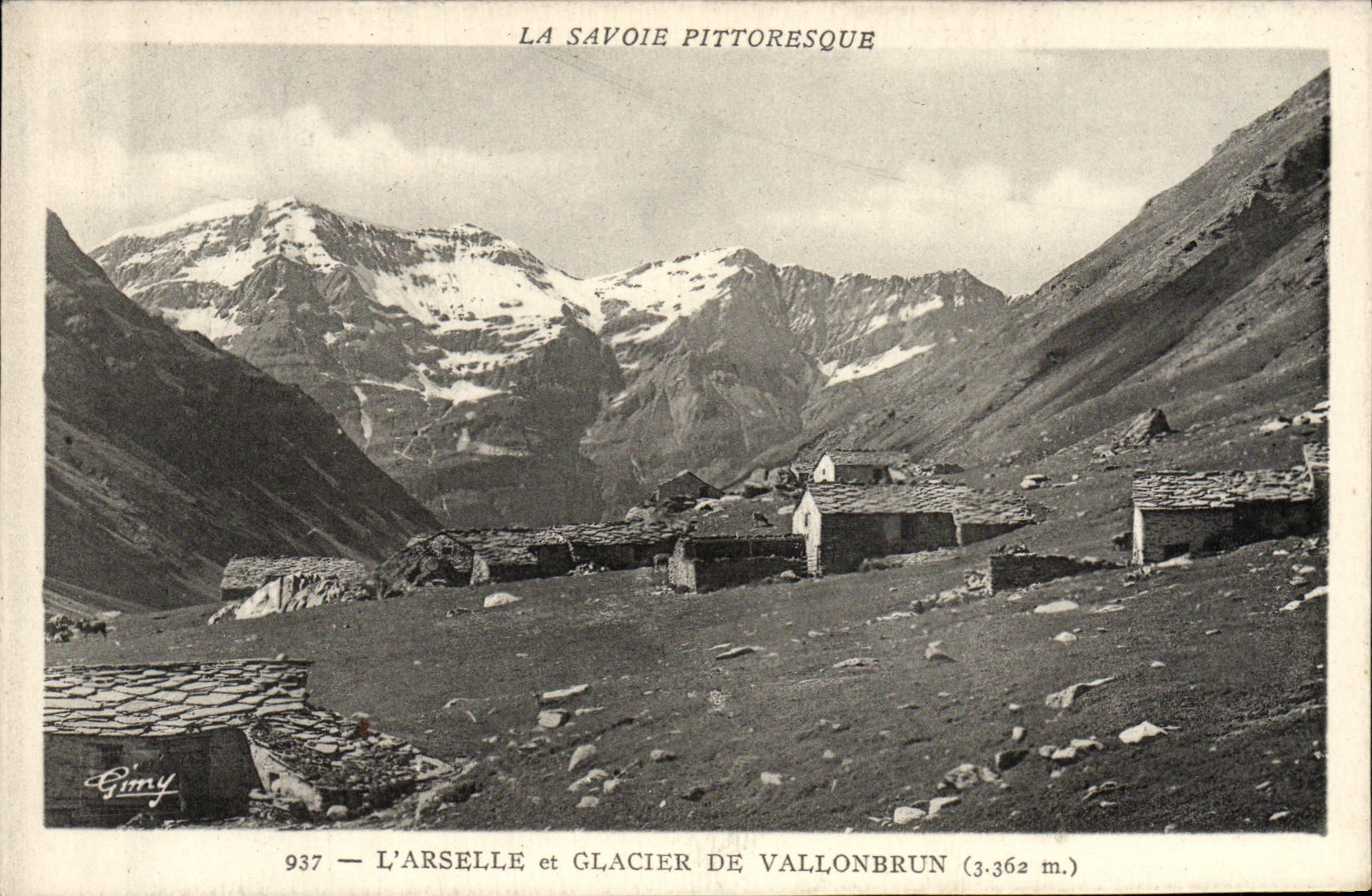 VINTAGE POSTCARD Arselle and rGlacier of Vallonbrun