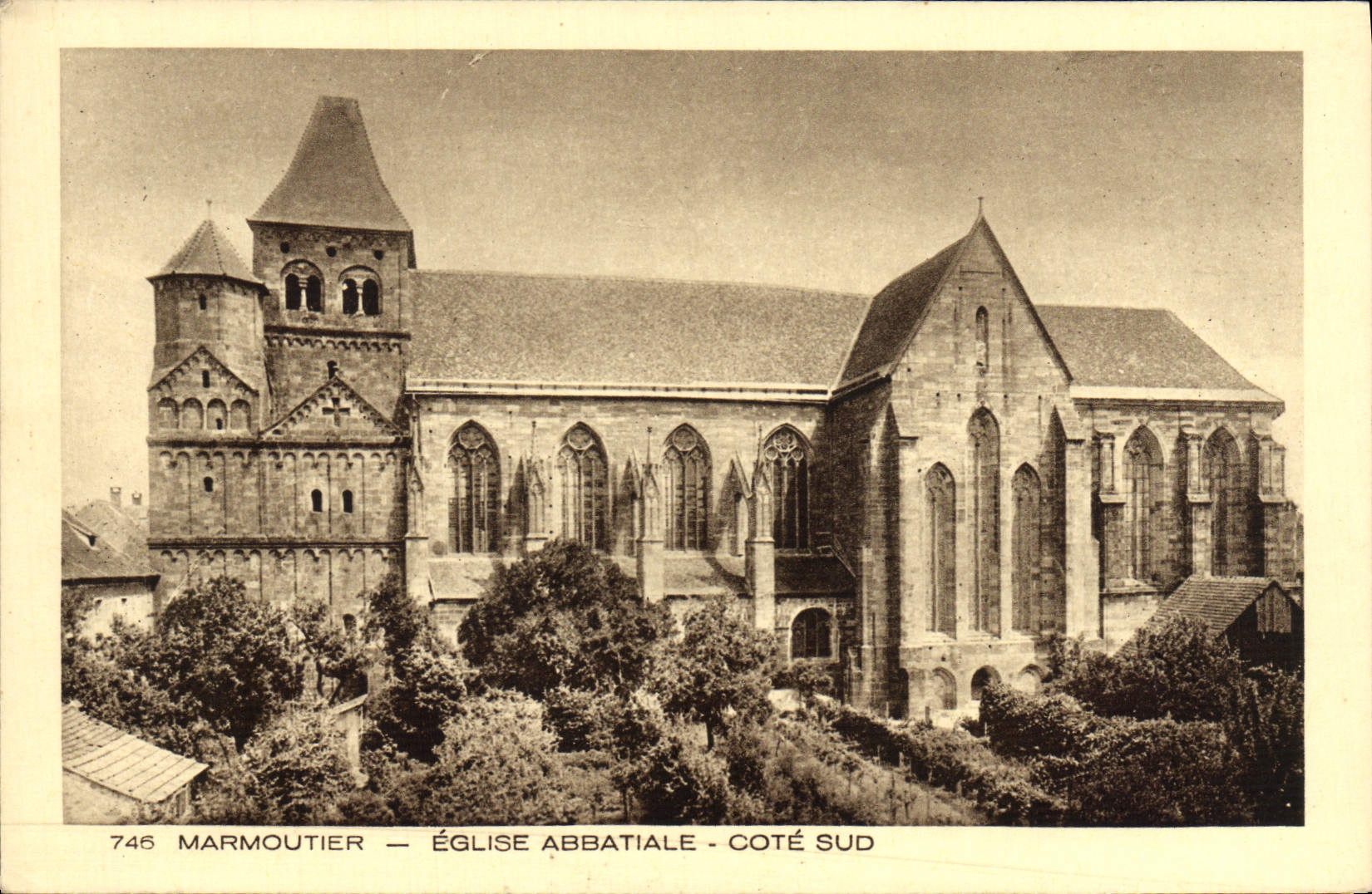 VINTAGE POSTCARD Marmoutier Abbey church Southern part