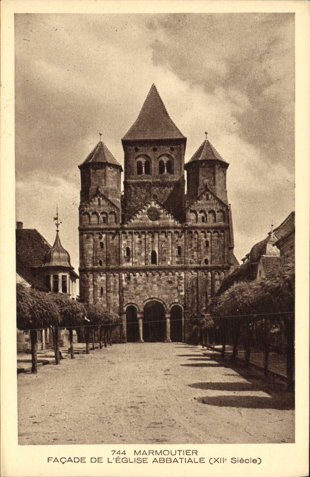 VINTAGE POSTCARD Marmoutier Frontage Of the abbey church