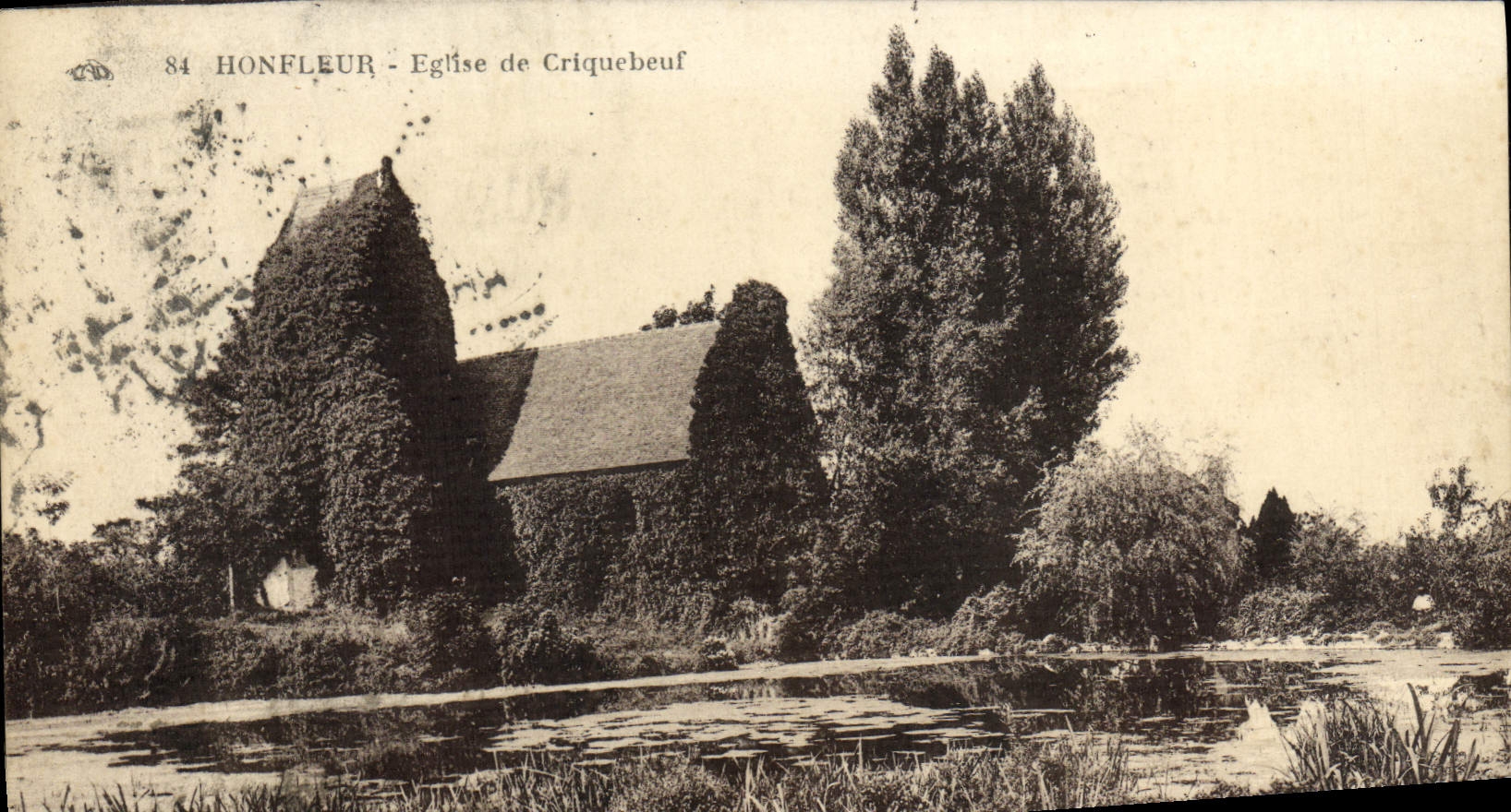 VINTAGE POSTCARD Honfleur Church of Criquebeuf
