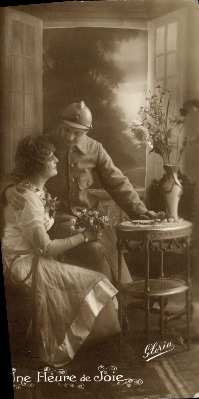 VINTAGE POSTCARD Fantasy Woman Hairy Soldier Militaria