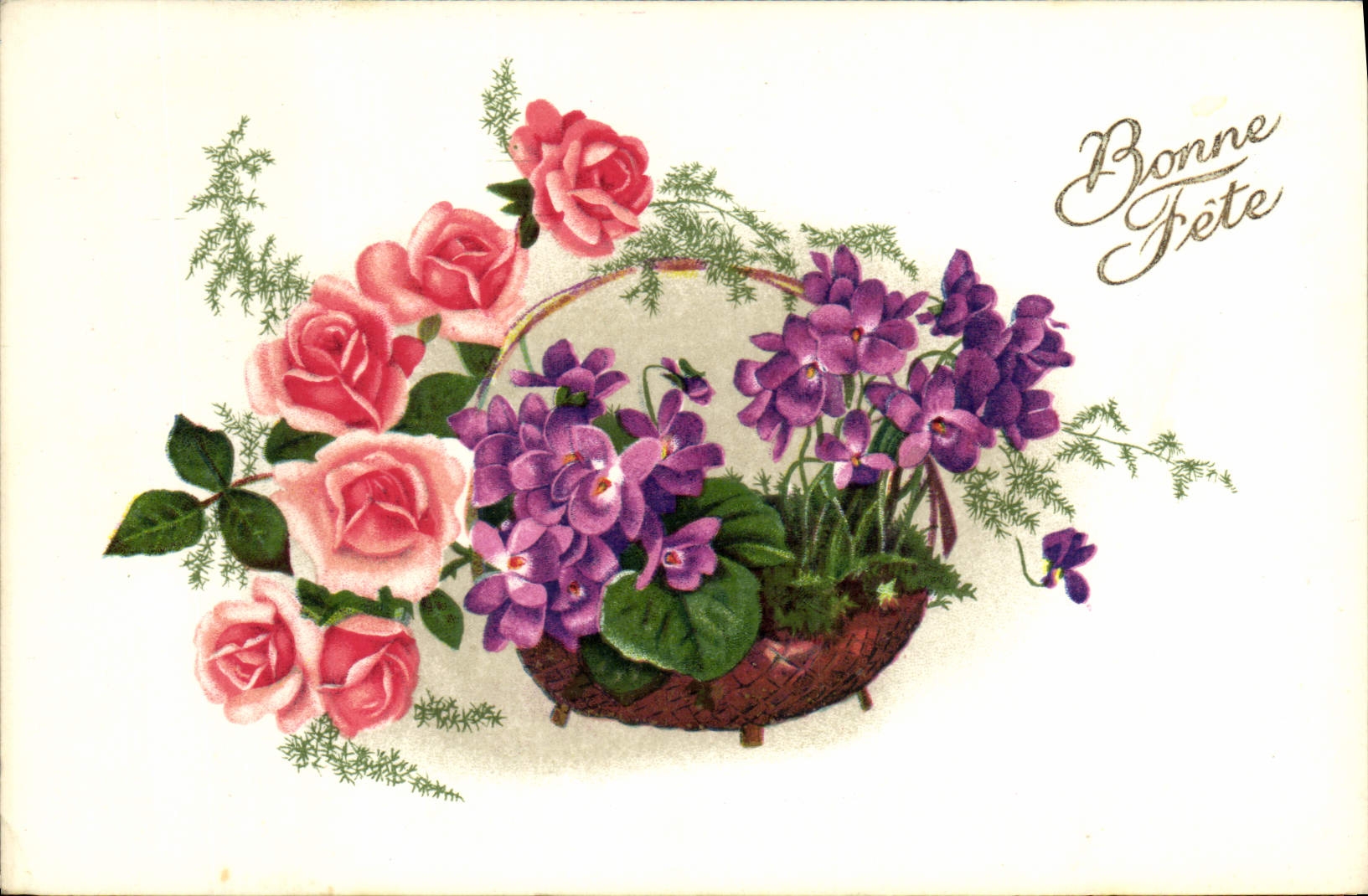 CPA Bonne Fete Fleurs 