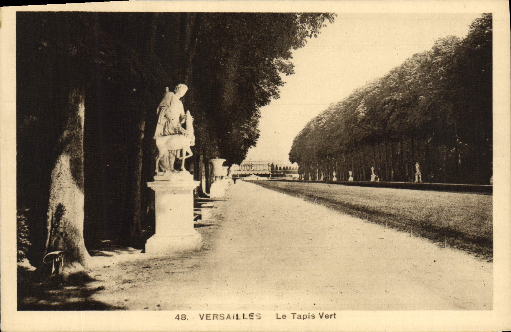 VINTAGE POSTCARD Versailles the Green Carpet