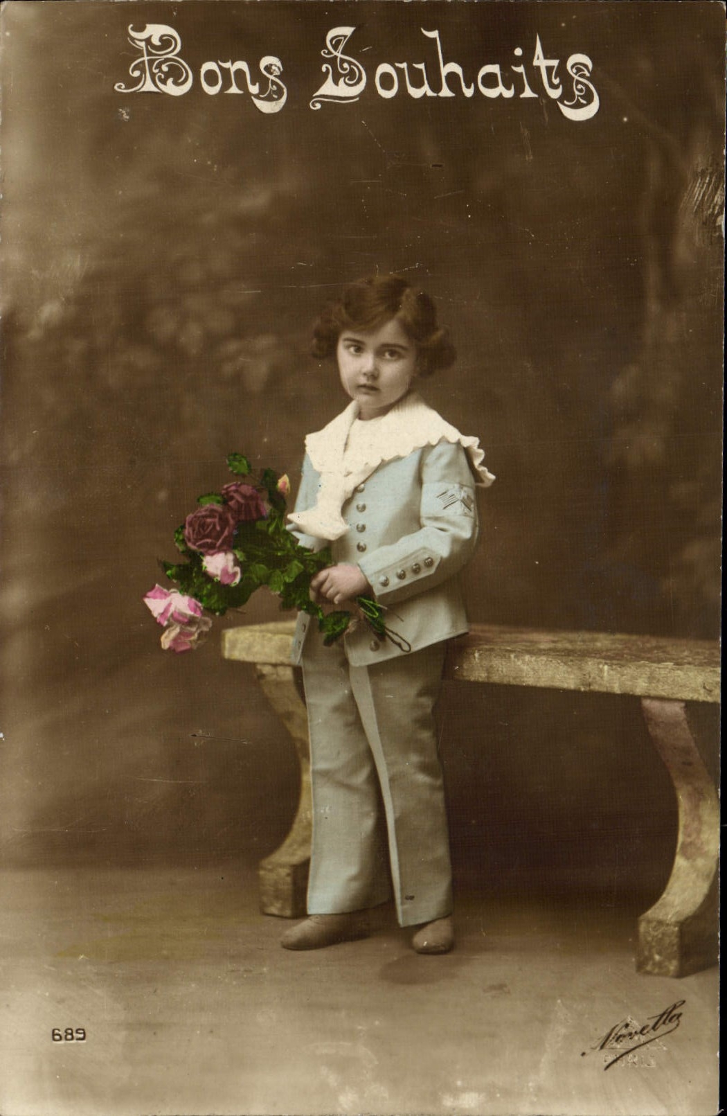 VINTAGE POSTCARD Fantasy Child Goods Wishes