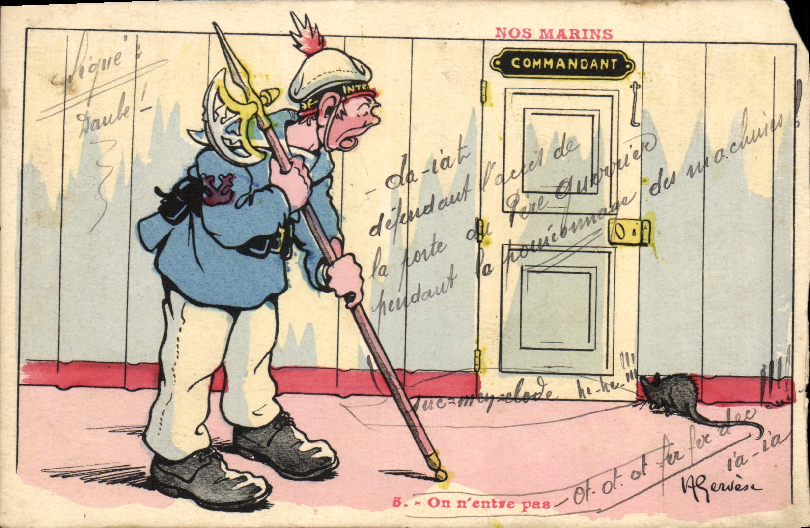 CPA Commandant Nos Marins Gervese Militaria Rat