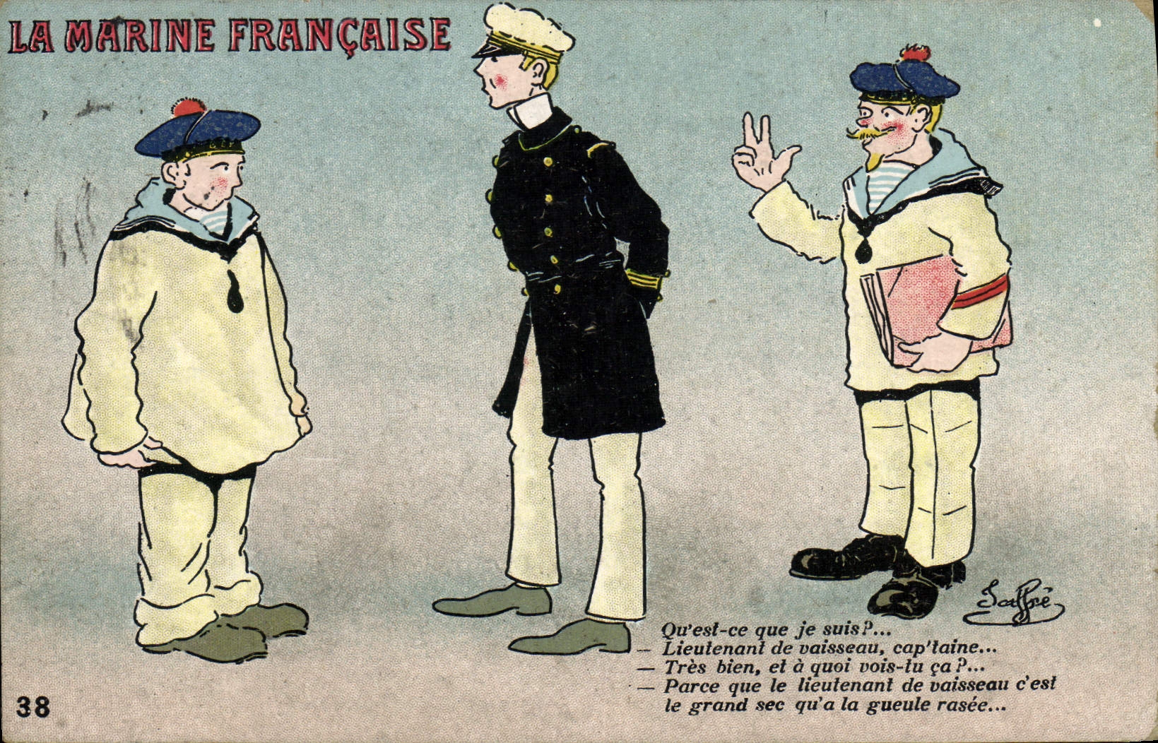 VINTAGE POSTCARD the French Navy Jouffre Militaria