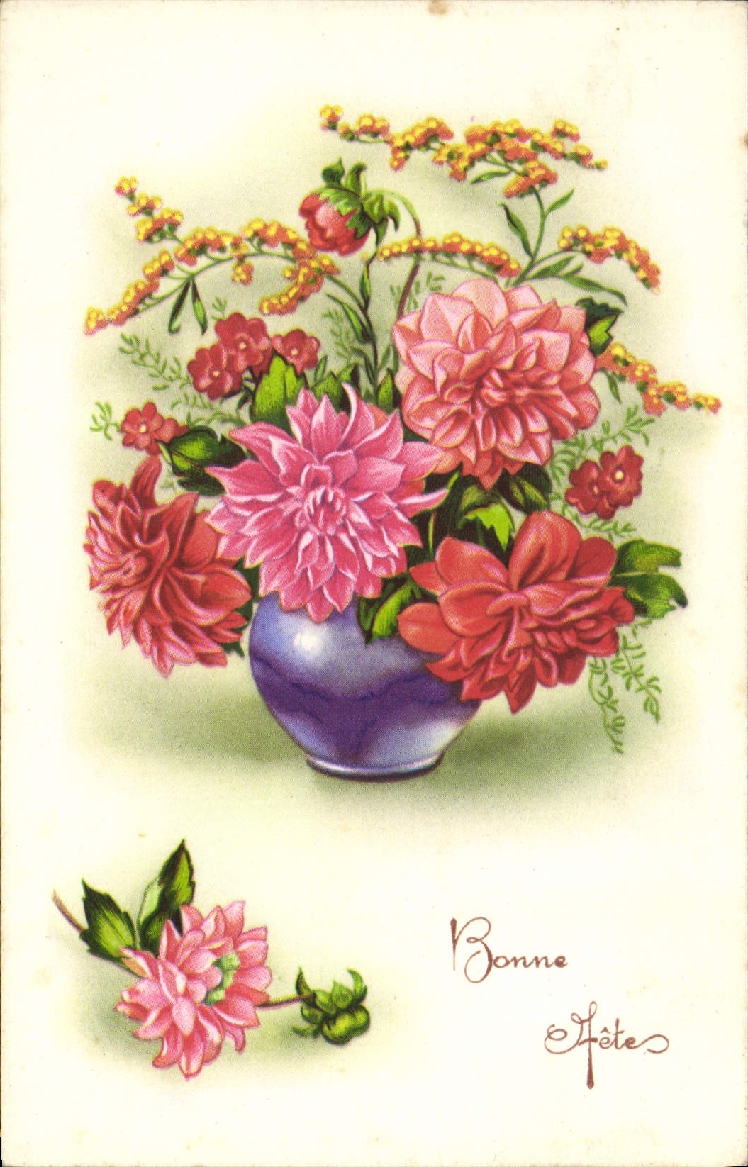 CPA Bonne Annee Fleurs