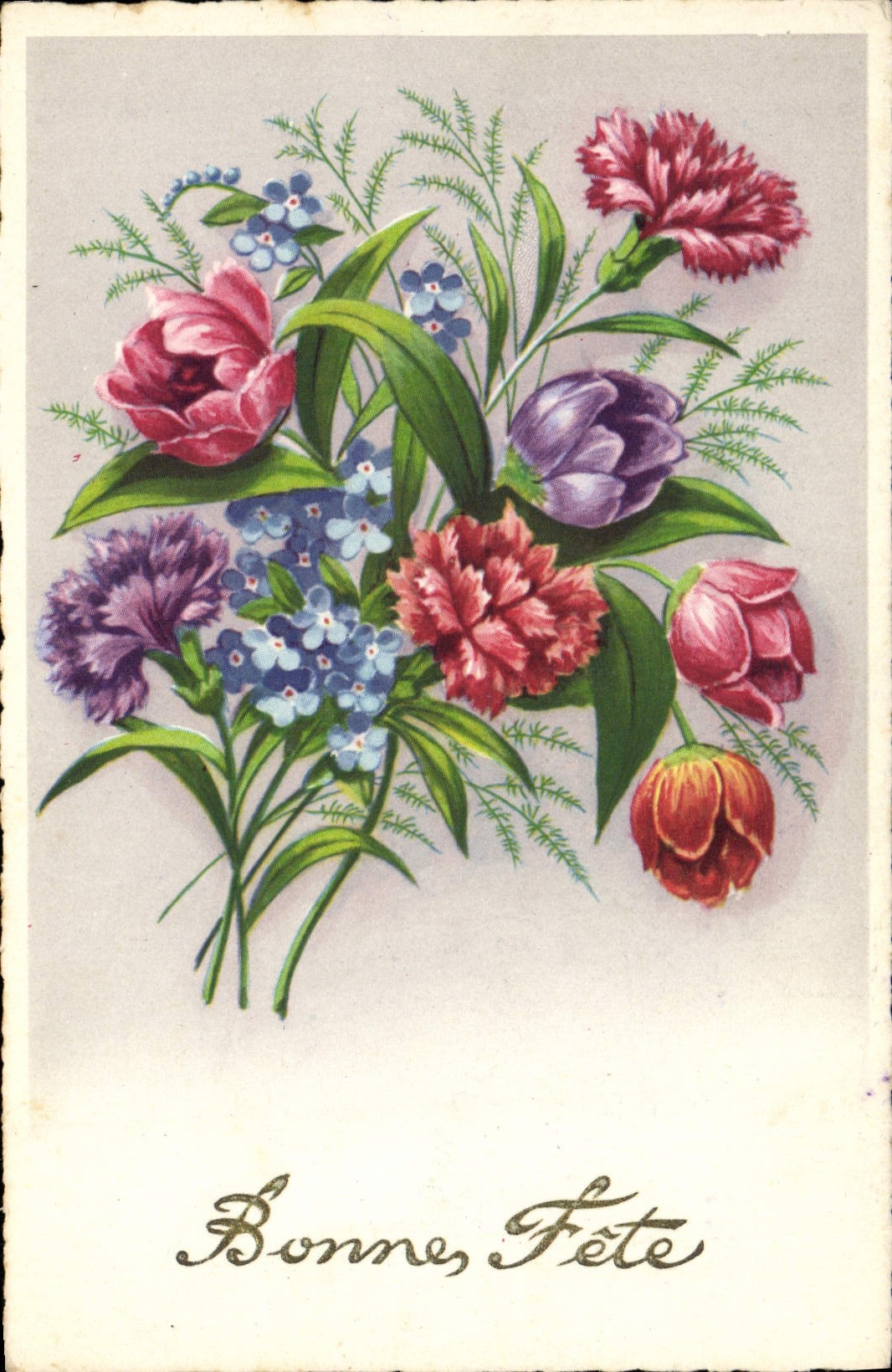 CPA Bonne Annee Fleurs