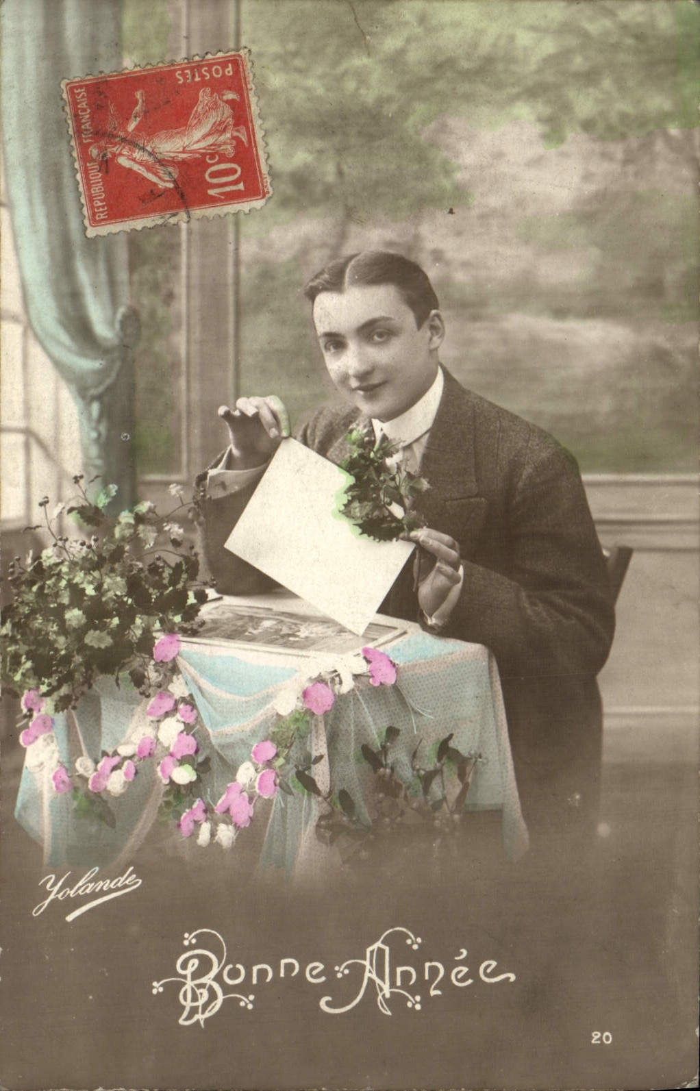 Hombre de la POSTAL de la VENDIMIA Felices fiestas