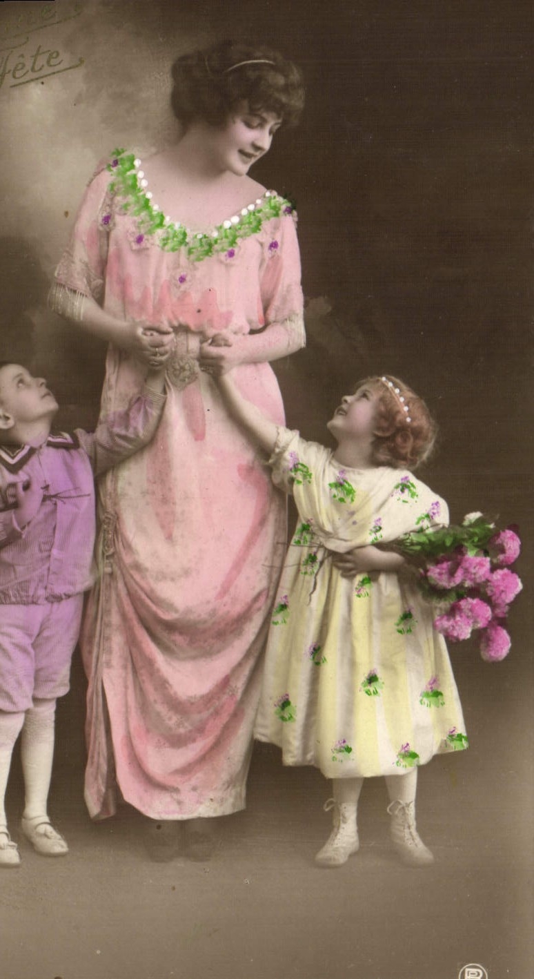 CPA Fantaisie Femme Enfants