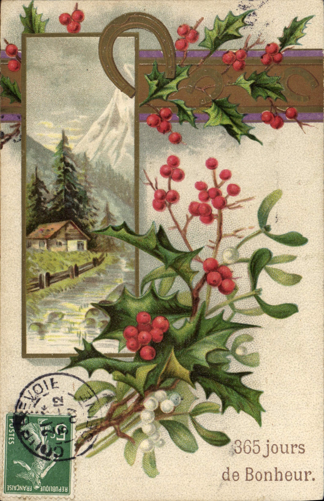 VINTAGE POSTCARD Fantaisie GUI Horseshoe