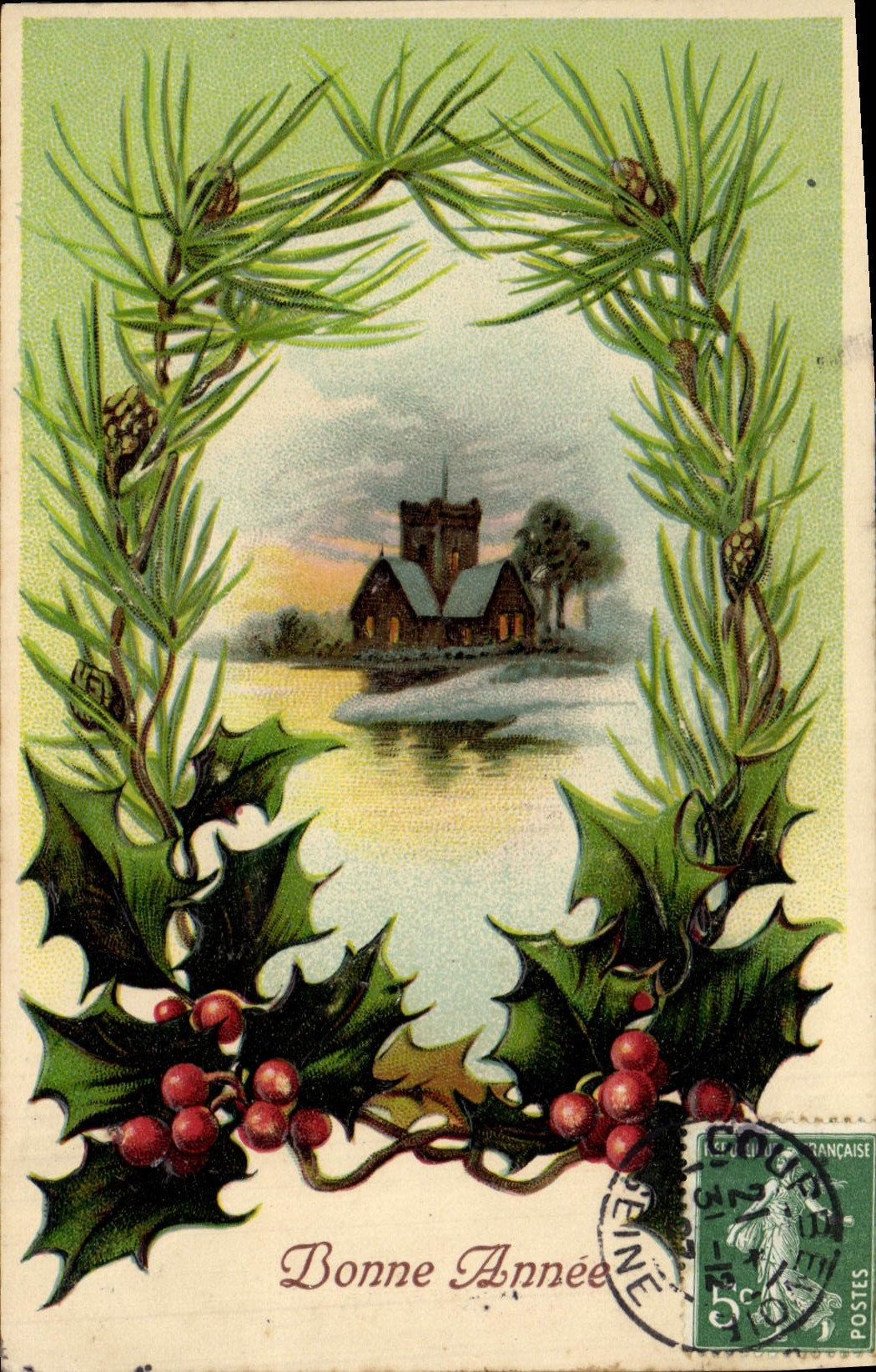 VINTAGE POSTCARD Fantasy Flowers GUI