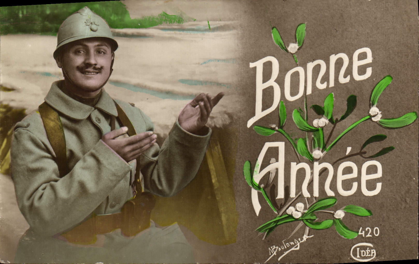 CPA Fantaisie Homme Soldat Militaria Poilu