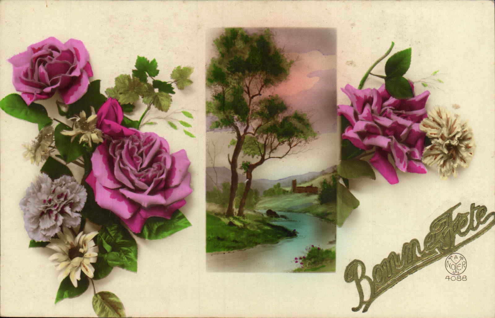 CPA Fantaisie Fleurs Bonne Fete