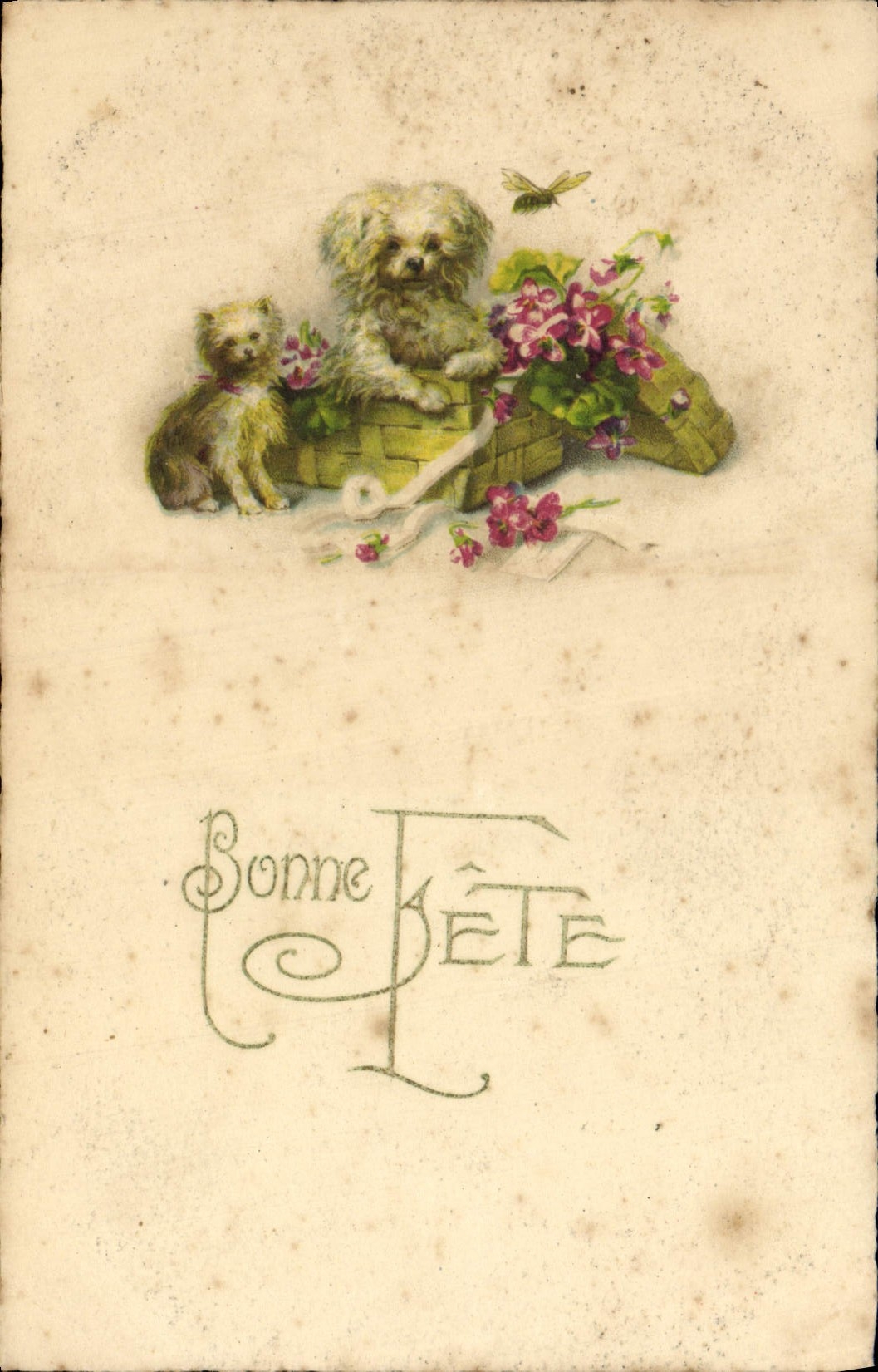 CPA Bonne Fete Chiens