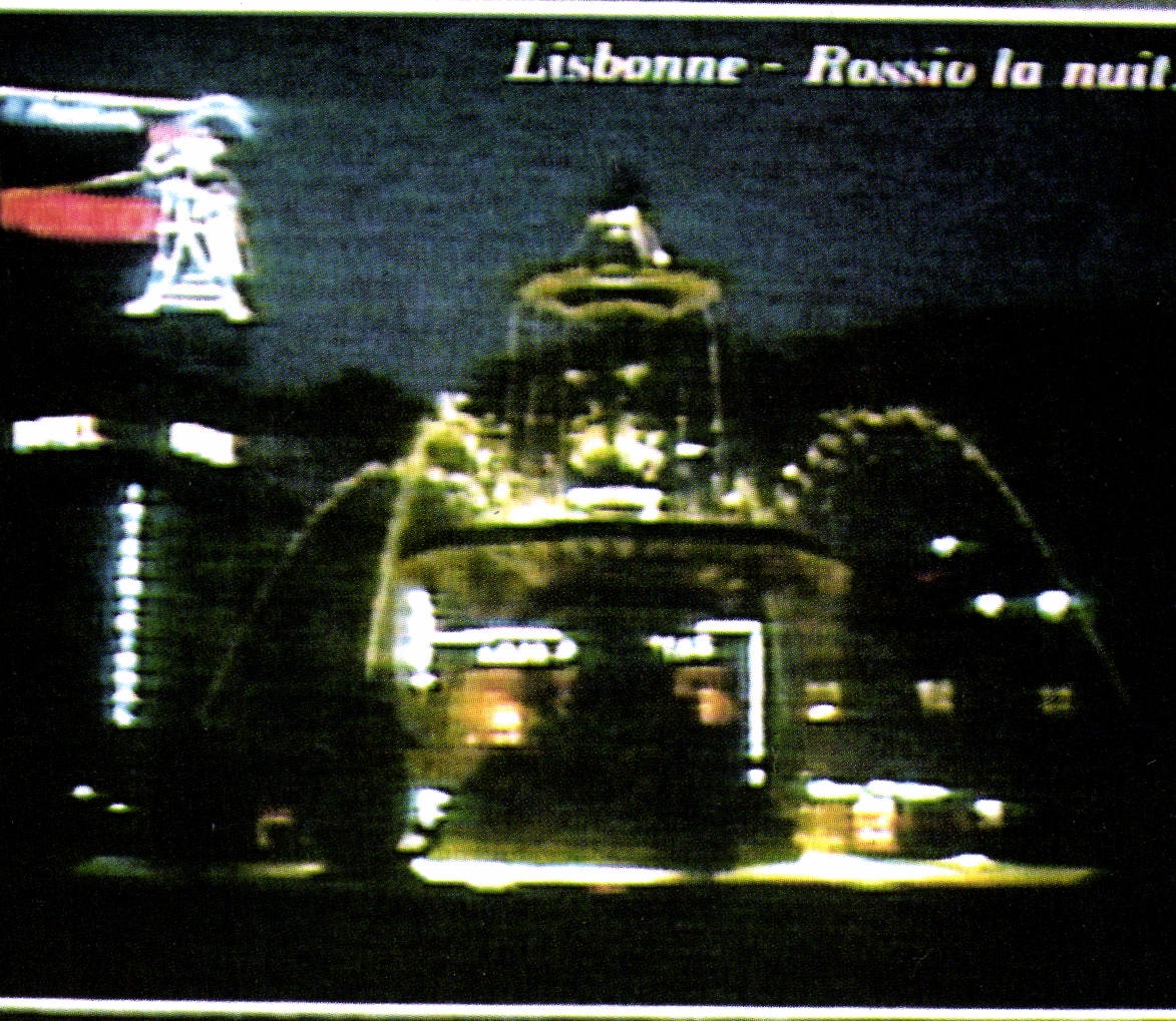 CPM Lisbonne Rossio la nuit Cahen Huter Longuet