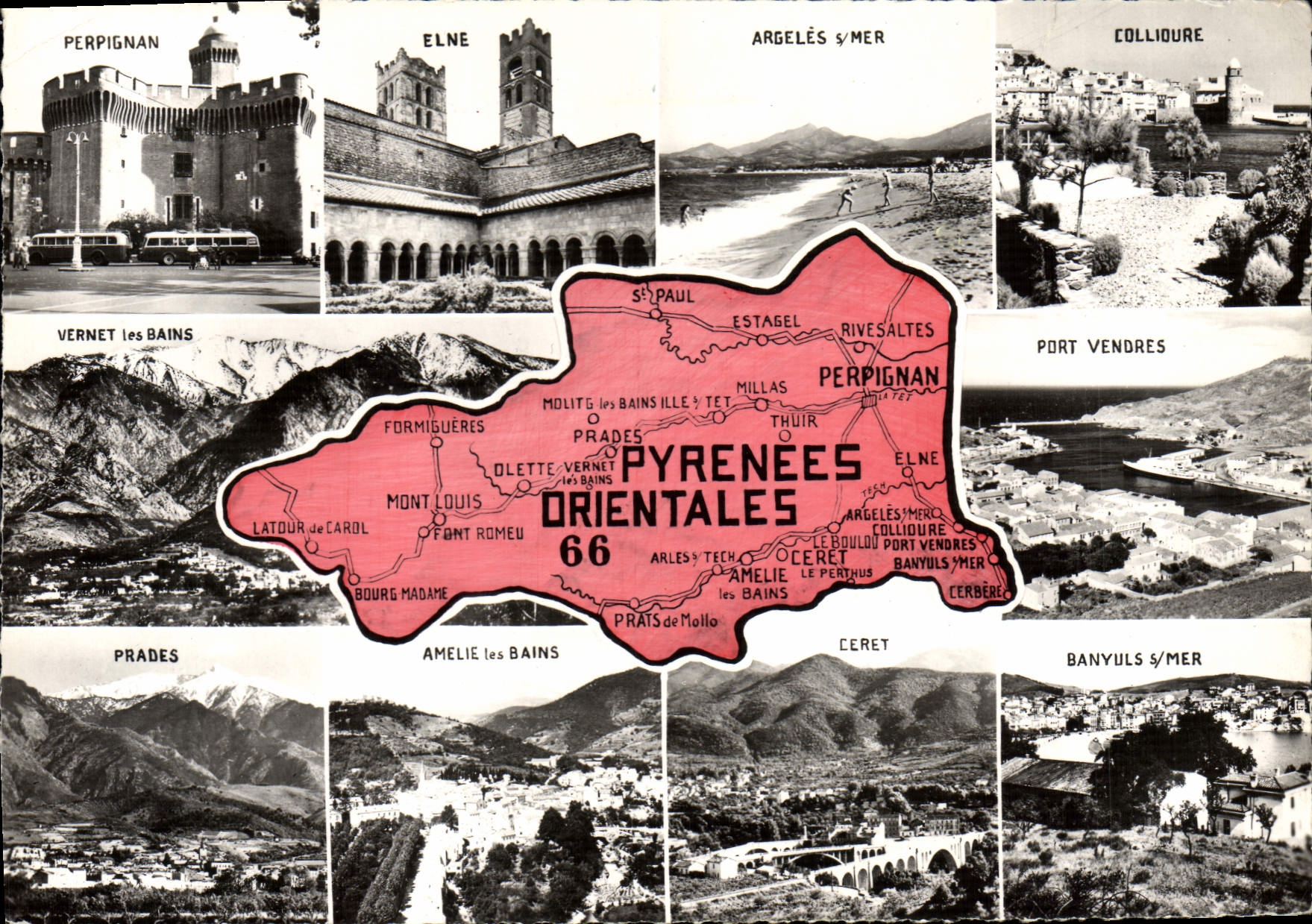 MODERN CARD the Eastern Pyrenees Perpignan Elne Argeles Collioure