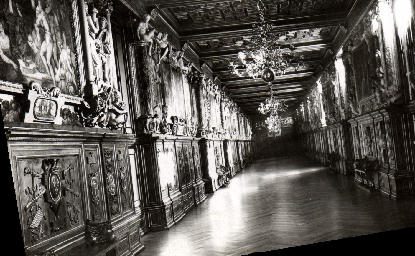 MODERN CARD Fontainebleau the palate Gallery of François 1st