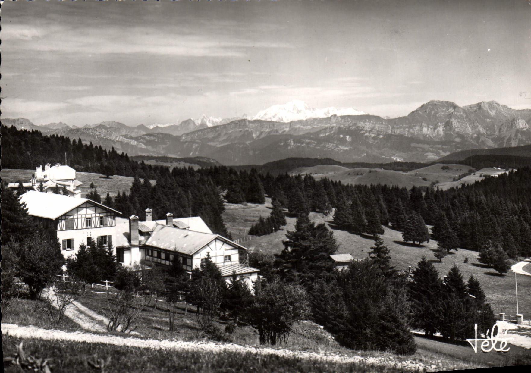 MODERN CARD Revard the Hotel the Alpine range and Mont Blanc