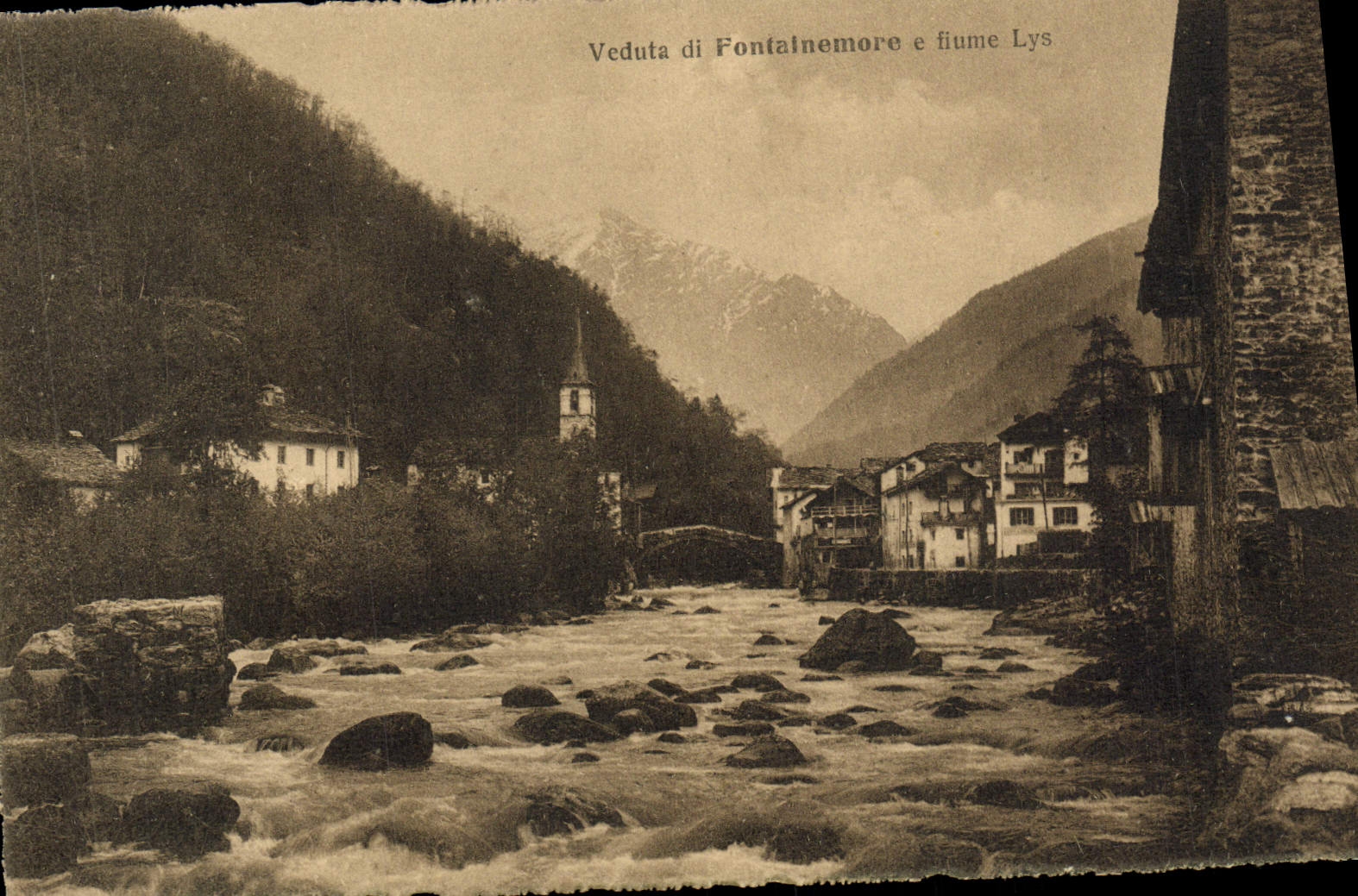VINTAGE POSTCARD Veduta Di Fontainemore E Fiume Lily