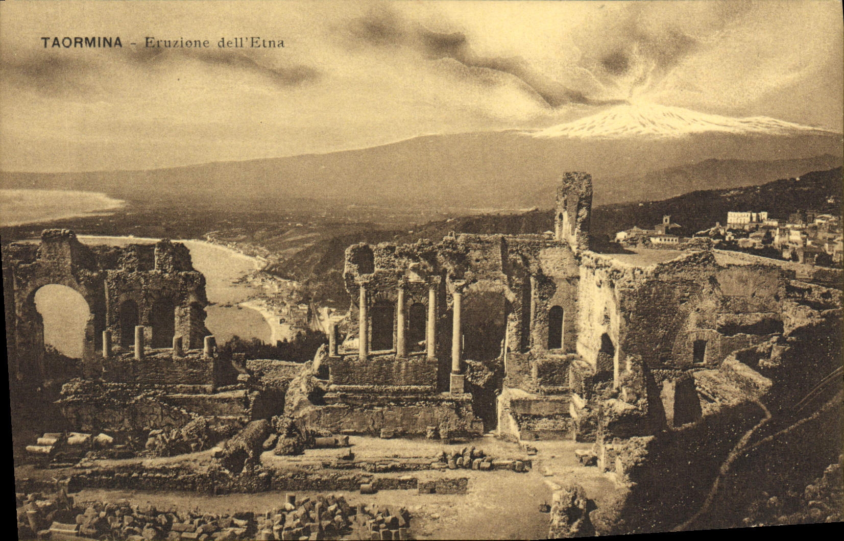 CPA Taormina Eruzione dell Etna Volcan