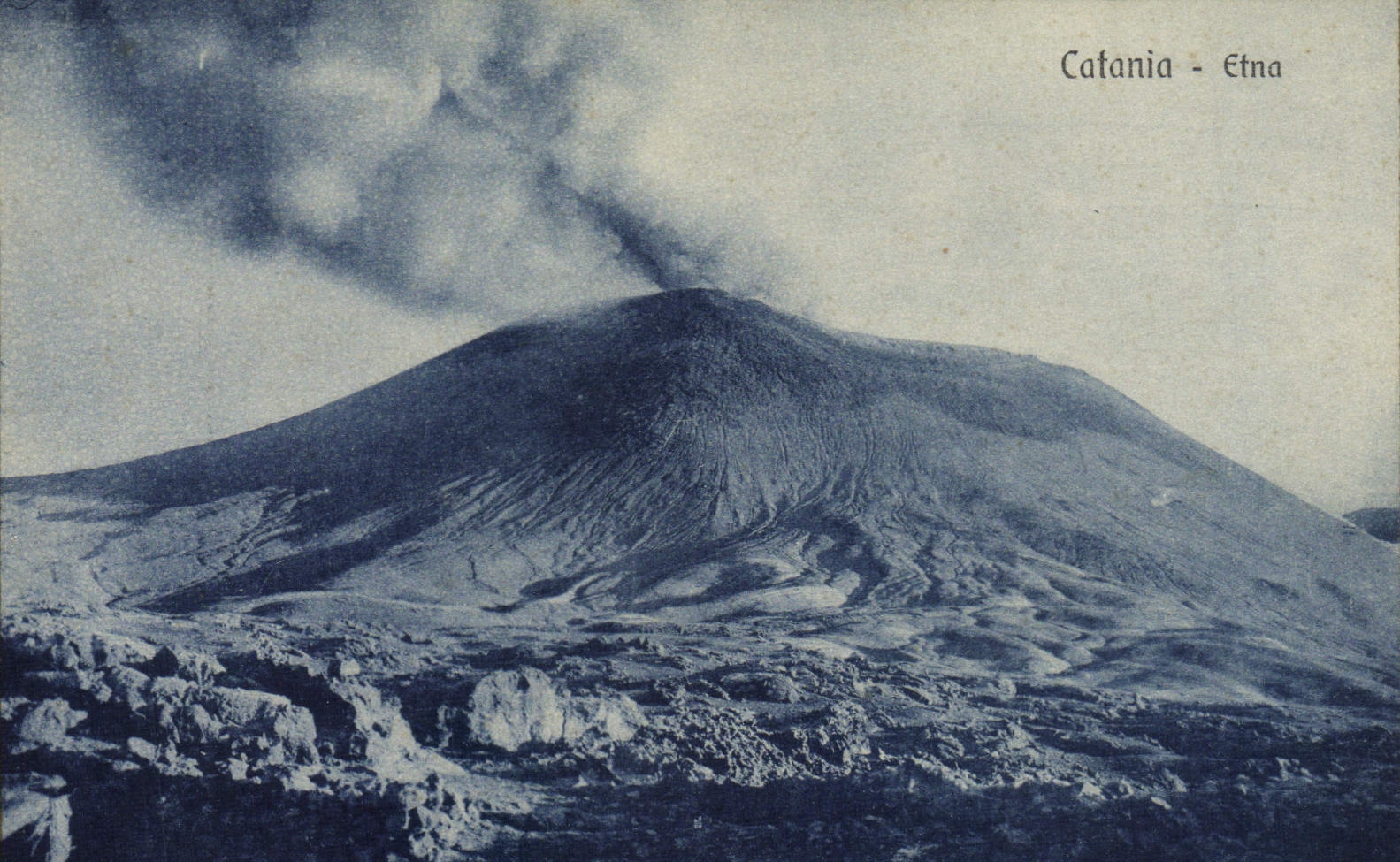 VINTAGE POSTCARD Catania Etna Volcano