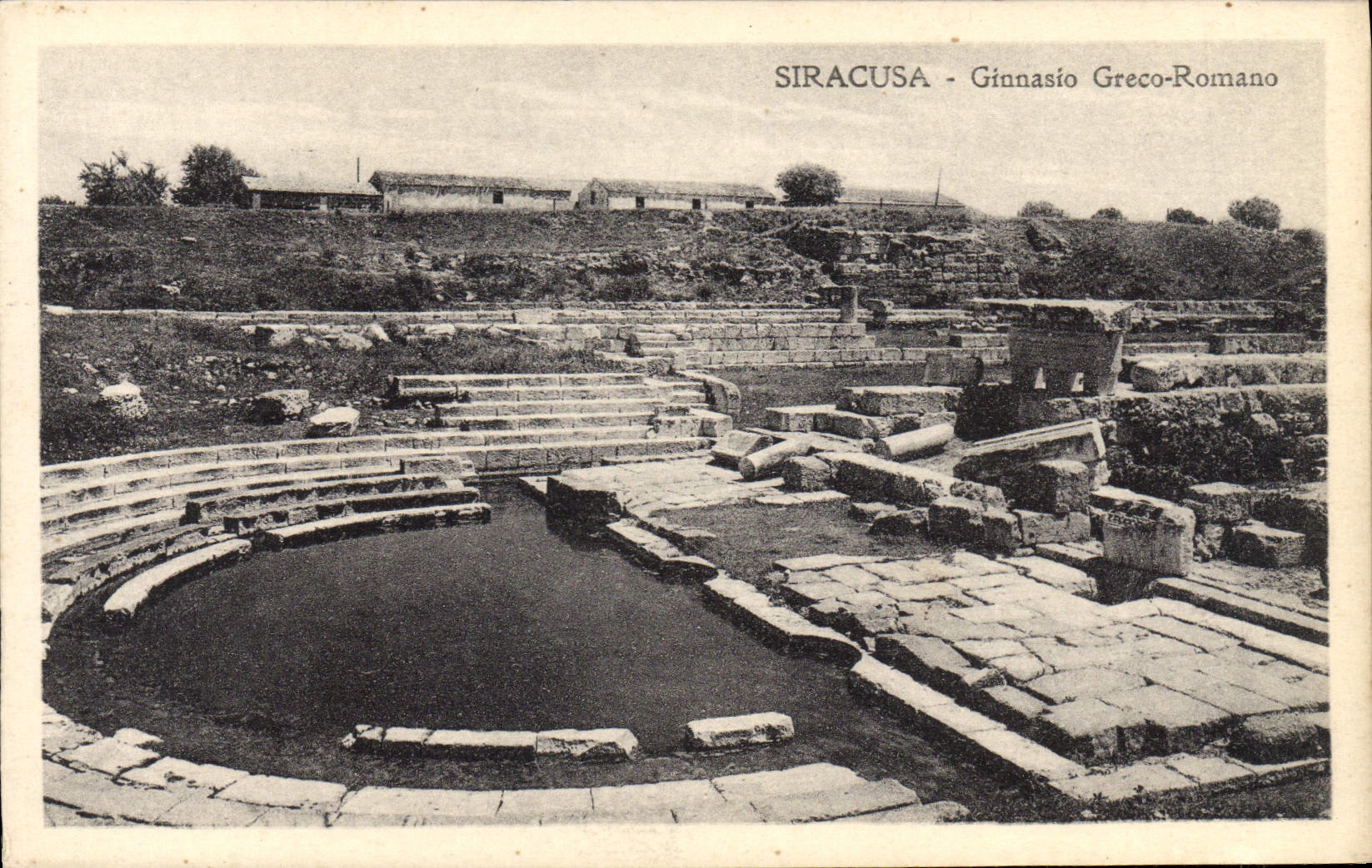 VINTAGE POSTCARD Siracusa Ginnasio Greco Romano