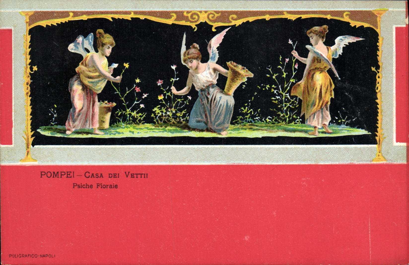 VINTAGE POSTCARD Pompei Put Dei Vetti Psiche Fioraie Anges
