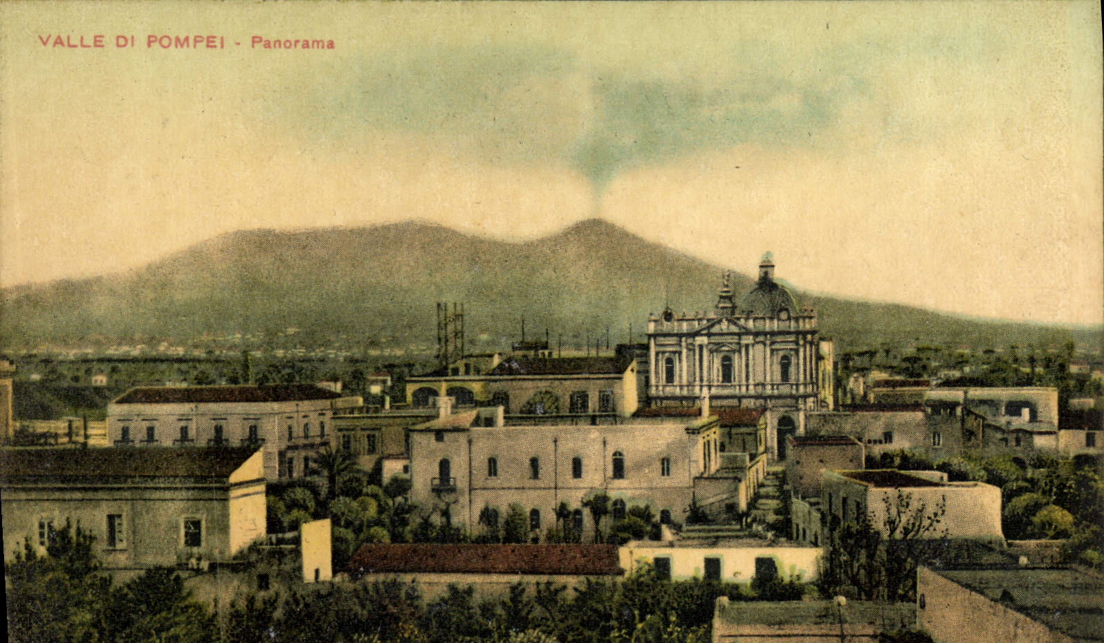 VINTAGE POSTCARD Valle Di Pompei Panorama