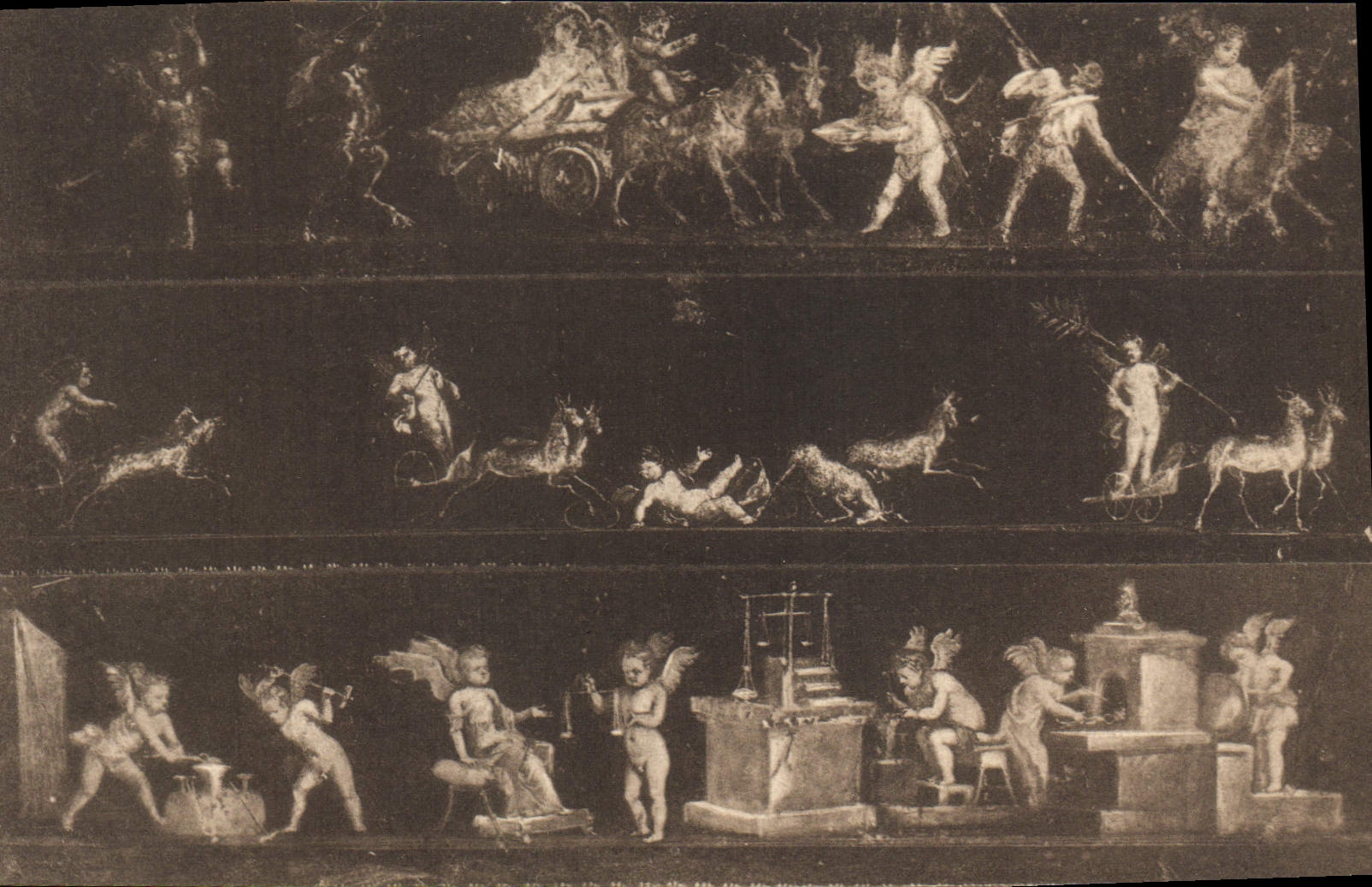 VINTAGE POSTCARD Pompei Put Dei Vettii Amorini Chevre Goat Angels