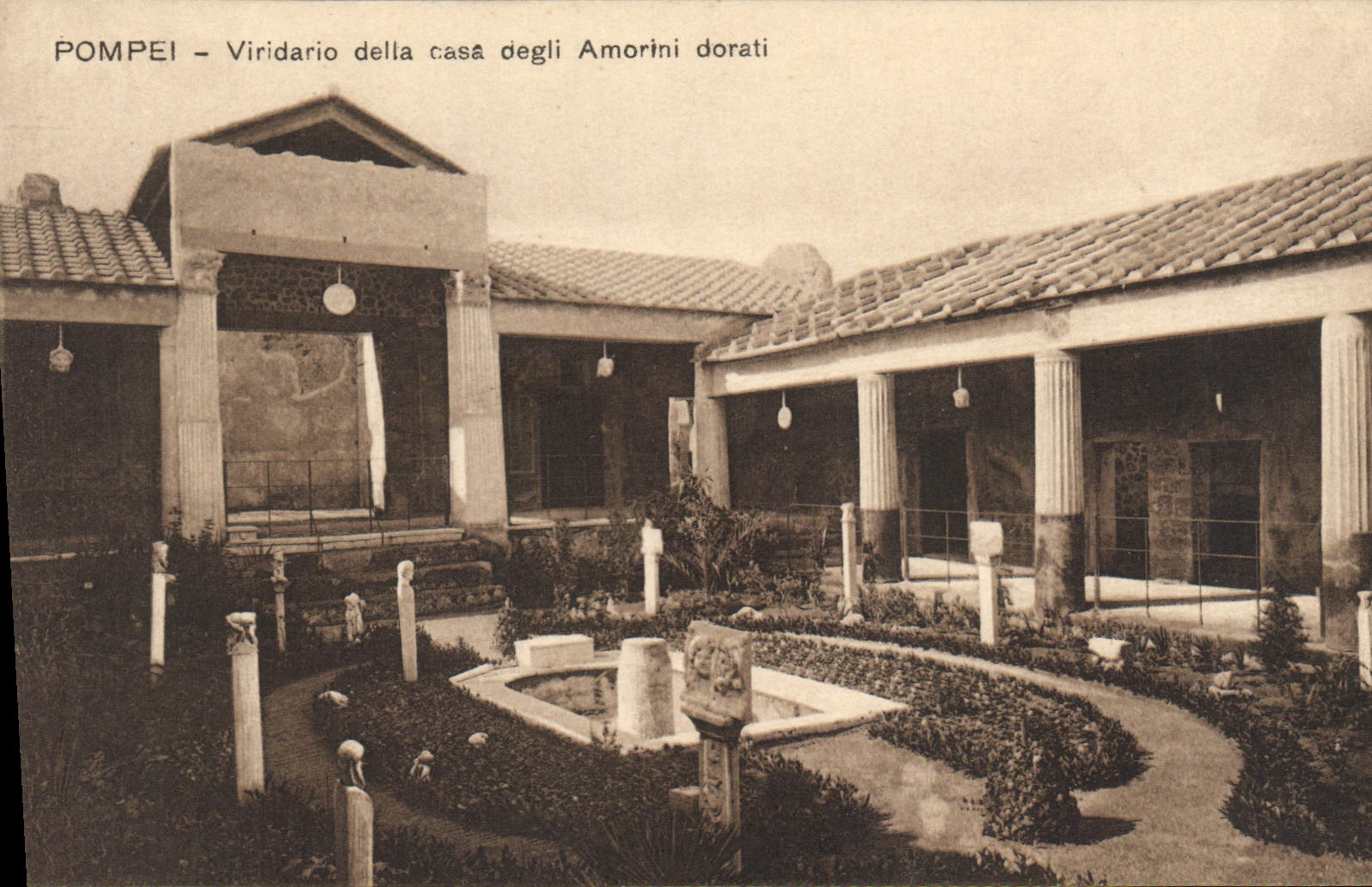 POSTAL Pompeya Viridario de la VENDIMIA más allá de Degli puesto Amorini Dorati